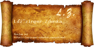 Lézinger Zdenka névjegykártya